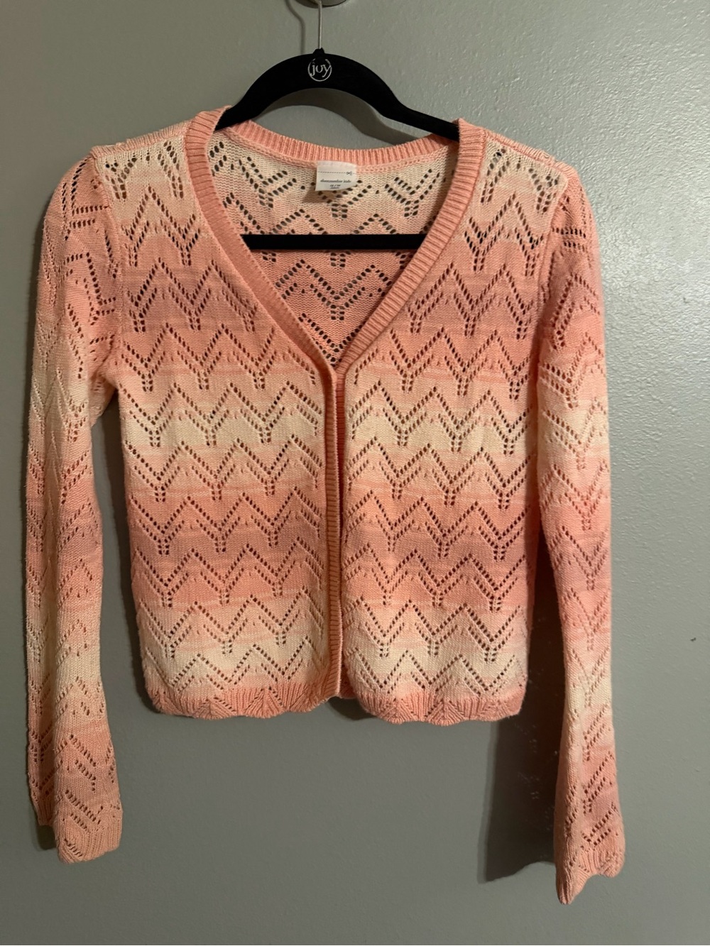 abercrombie kids Pink Ombre Openwork V‑Neck Cardigan